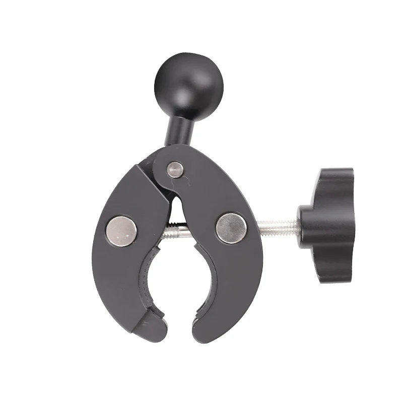 Action Camera Handlebar Bracket, Cycling Navigation Double-Head Clamp Bracket, Universal Ball Head Motorcycle Mobile Phone Holder