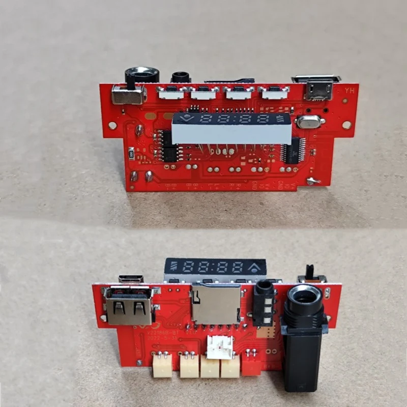 Bluetooth power amplifier board audio motherboard module decoder board V186 speaker circuit board multi-function microphone with colored lights
