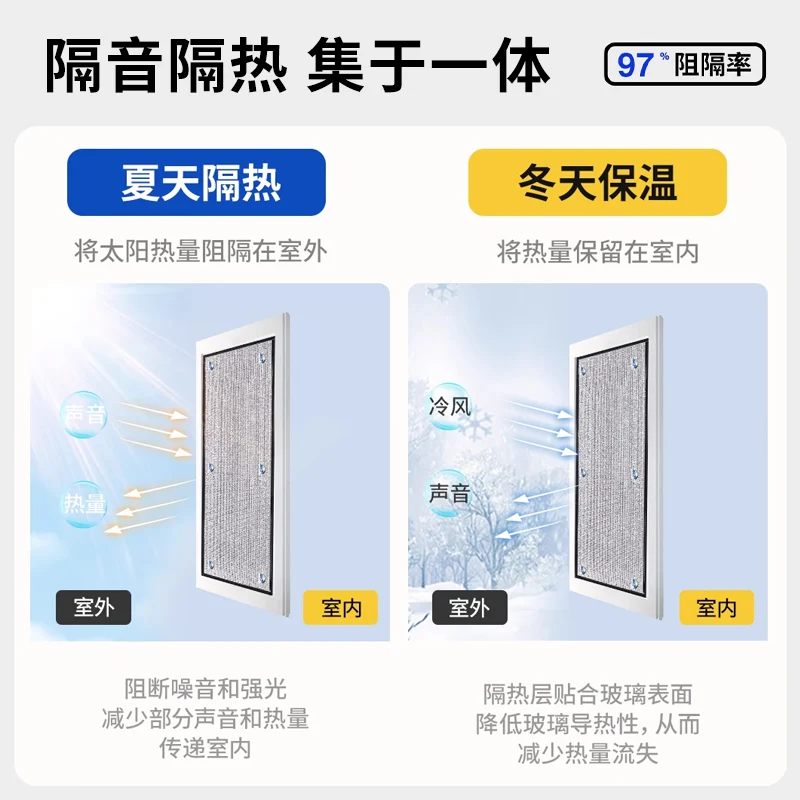Curtains, Sun Protection and Heat Insulation Curtains, Bedroom Sunshade Cloth, Balcony Glass Sun Room Window Sunshade Artifact, Blackout Curtain