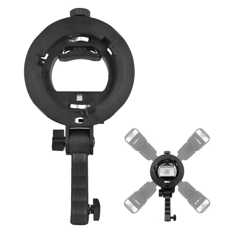 Factory Direct Sales Hot Shoe Lamp Holder Round Short Handle S Chuck Flash Light Stand Baorong Exquisite Mouth Base S Bracket