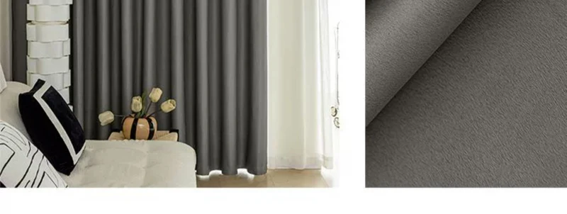 Full Blackout Hook-Type Curtains Finished Rental Room Bedroom Balcony Sunshade Simple Bay Window 2025 New Curtain Cloth