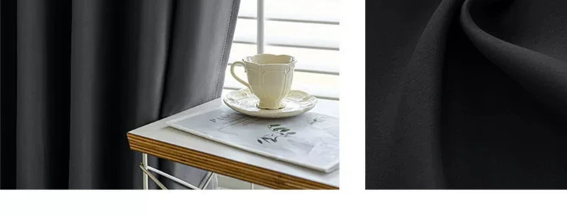 Full Blackout Hook-Type Curtains Finished Rental Room Bedroom Balcony Sunshade Simple Bay Window 2025 New Curtain Cloth