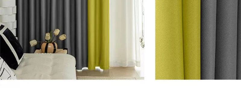 Full Blackout Hook-Type Curtains Finished Rental Room Bedroom Balcony Sunshade Simple Bay Window 2025 New Curtain Cloth