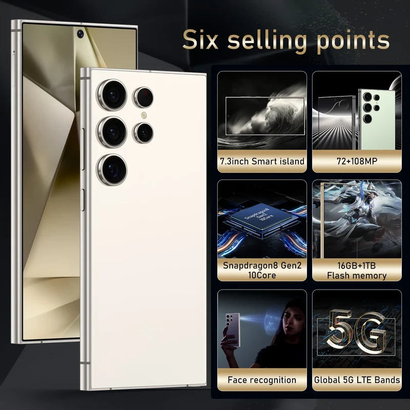 Hot Sale Products Case Shockproof Mobile Phone Accessories for S24 Ultra 6.8 Inch Screen 48+108MP Mobile Phones 16ROM+1RAM
