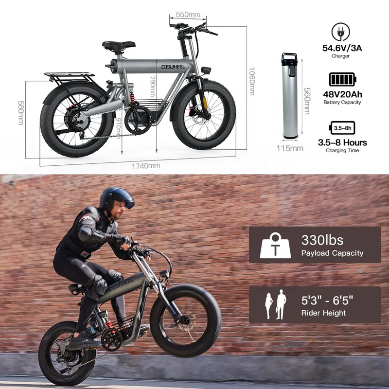 Coswheel T20 Upgraded Version 1500W Ebike Poland Eu Stock Electric Bike Adults for Road Mountain Dirt City Beach Cruiser E Bike