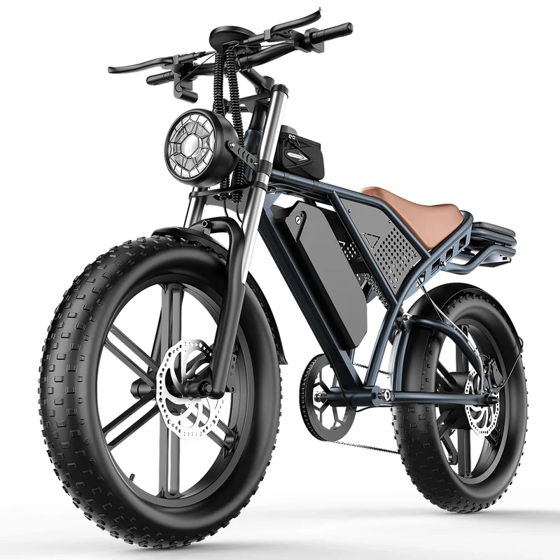 1500W New Lithium Battery Fat Tire 20-inch Electric Snow Bike Fat Bike 48V 20A Beach Off-road Road City Anti-motorcycle Model