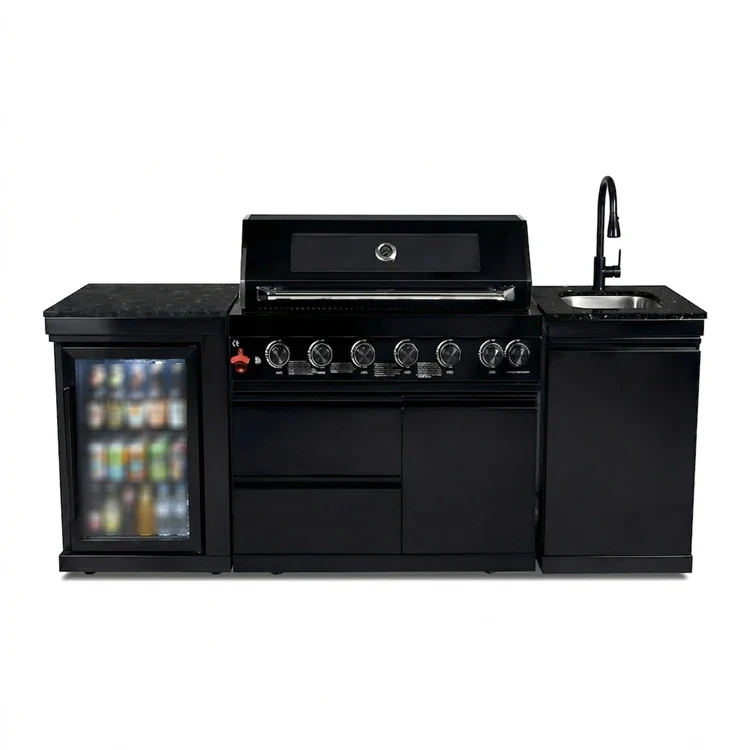 US Overseas Warehouse Factory Direct Portable Modular Outdoor Kitchen Cabinet Guesthouse BBQ Island Grill