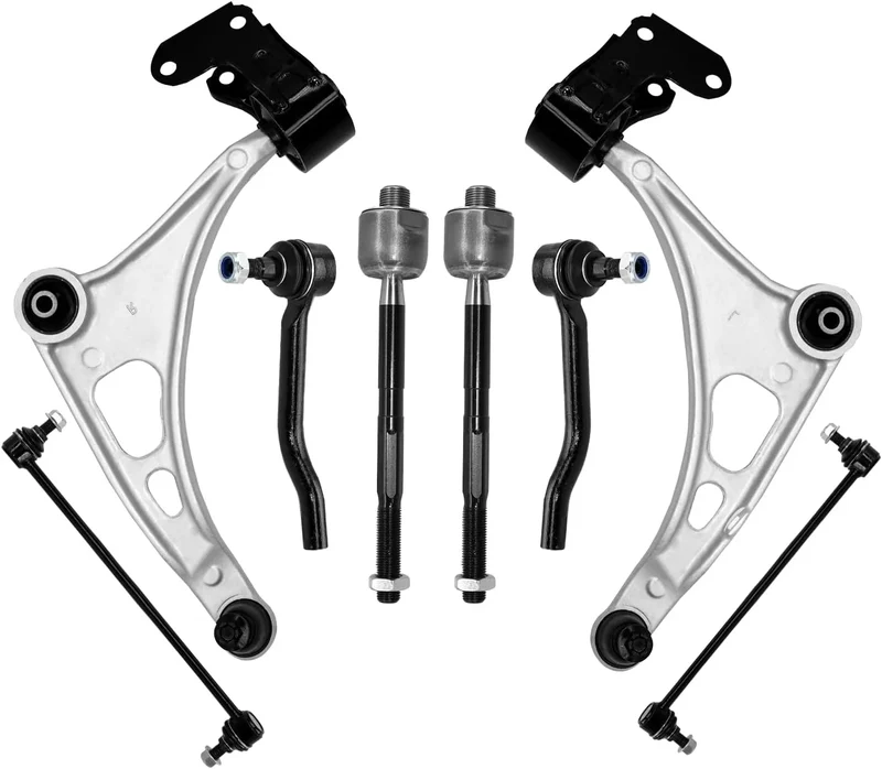 Frenzybro 8 PCs Front Lower Control Arm With Ball Joint Sway Bar Tie Rod for Honda Pilot Passport MDX 2014-2023 4WD