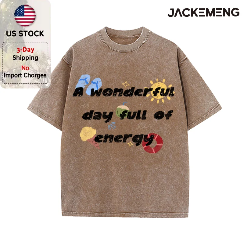 Oversized Vintage Retro Beach Cartoon Streetwear Print Tshirt USA Stock Wholesale Y2K Casual Tee