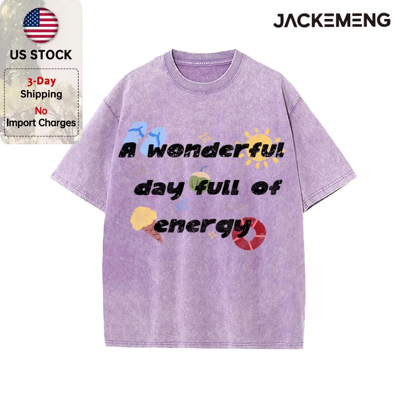 Oversized Vintage Retro Beach Cartoon Streetwear Print Tshirt USA Stock Wholesale Y2K Casual Tee