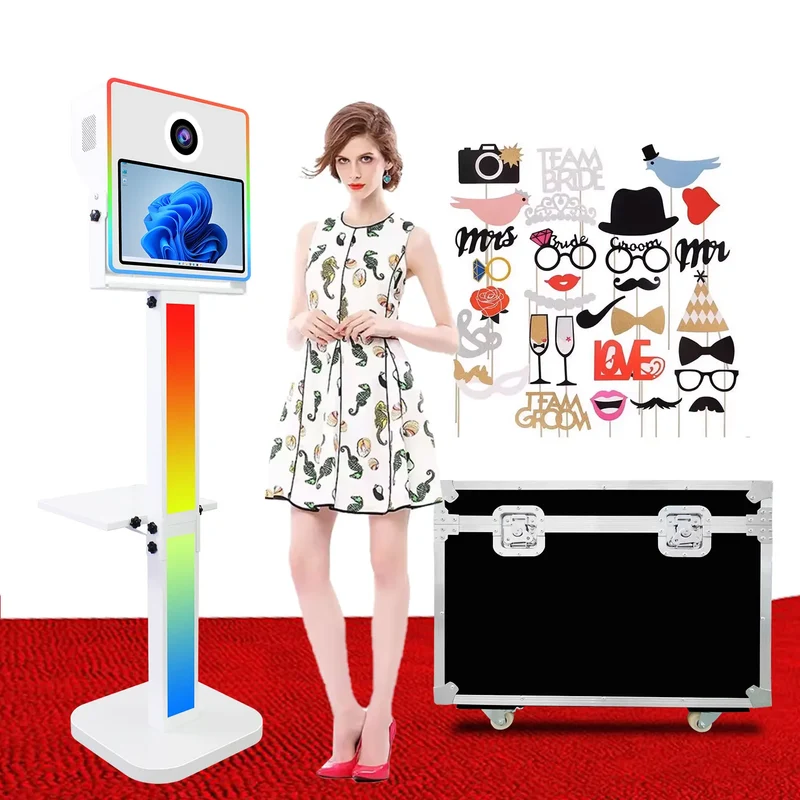 Passport Photo Booth Machine Selfie With 15.6 Inch Touch Screen DSLR Photo Booth Shell Compatible Camera Photobooth Box