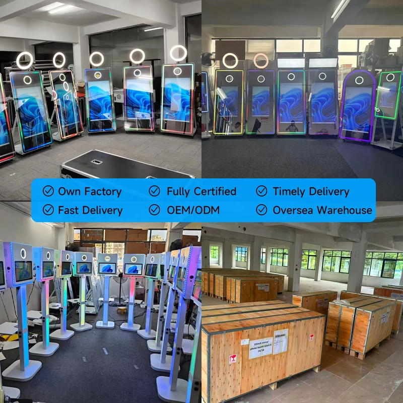 Passport Photo Booth Machine Selfie With 15.6 Inch Touch Screen DSLR Photo Booth Shell Compatible Camera Photobooth Box
