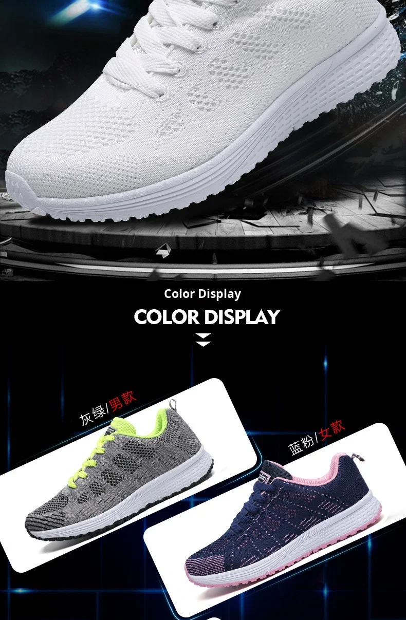 2026 NEW KJ 2024 Fashion Breathable Mesh Walking Vulcanized Shoes Women's White Sports Shoes Women's Tennis Women's Fitness