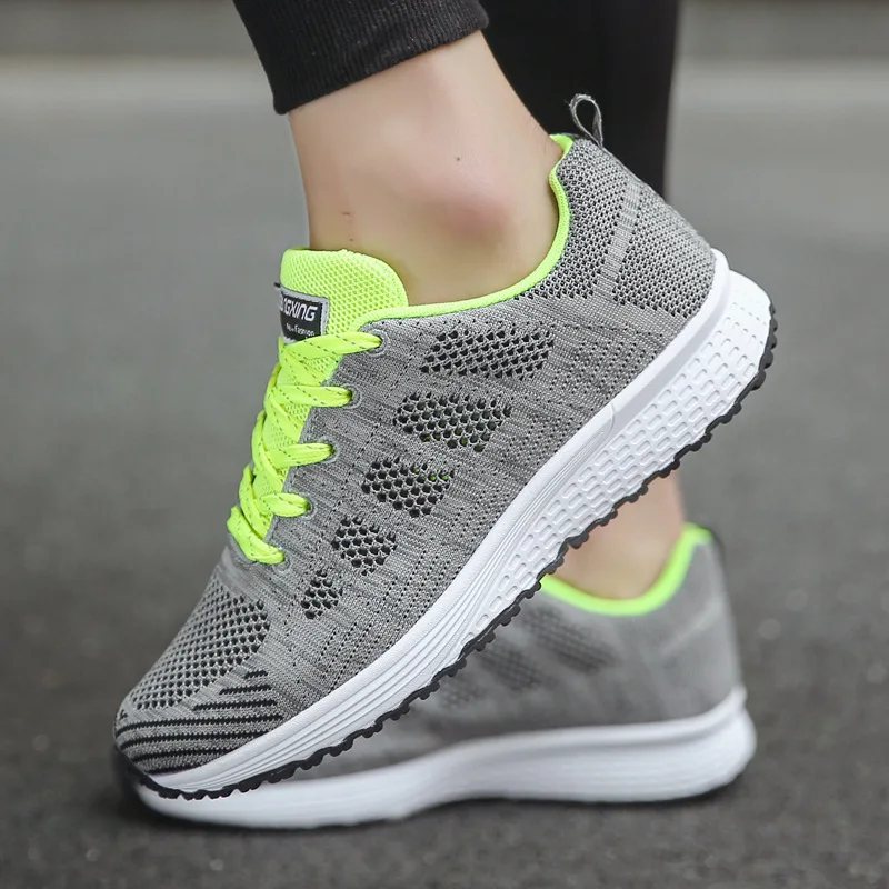 2026 NEW KJ 2024 Fashion Breathable Mesh Walking Vulcanized Shoes Women's White Sports Shoes Women's Tennis Women's Fitness