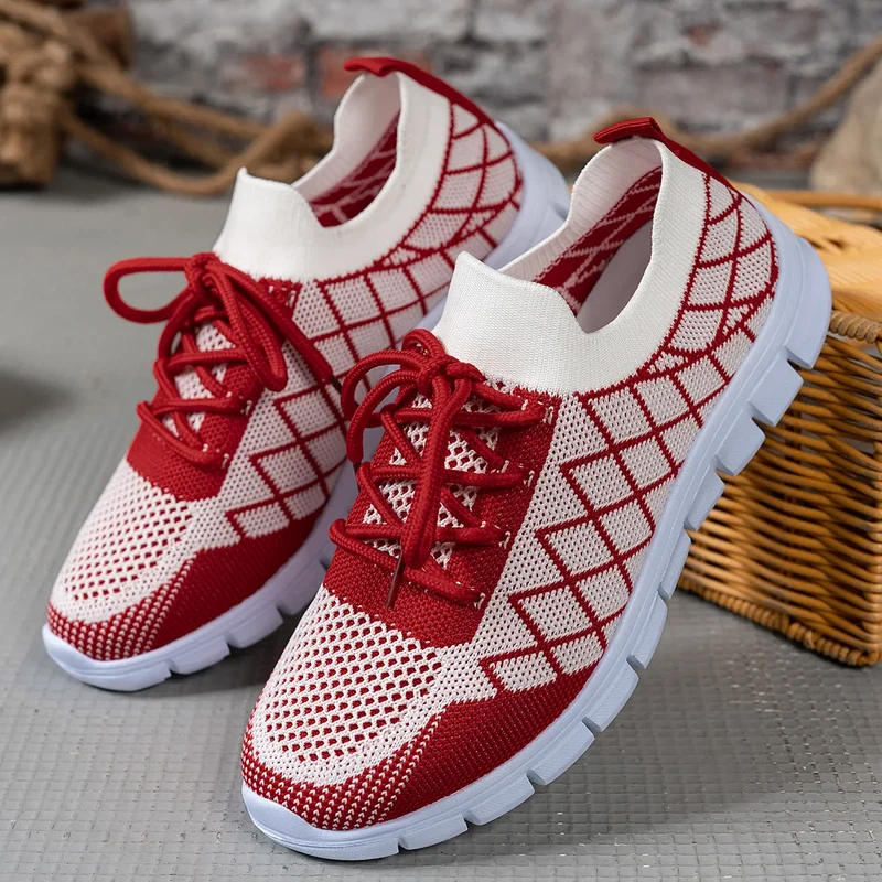 2026 NEW KJ Women's Sneakers Breathable Mesh Casual Sports Shoes New Thick Sole Travel Shoes with Cushioning Lightweight