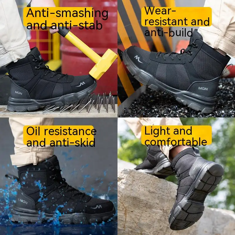 Diansen 211 Men's 48 Plus Size Anti-Puncture Security Boots & Work Safety Sneakers with Steel Toe Work Boots