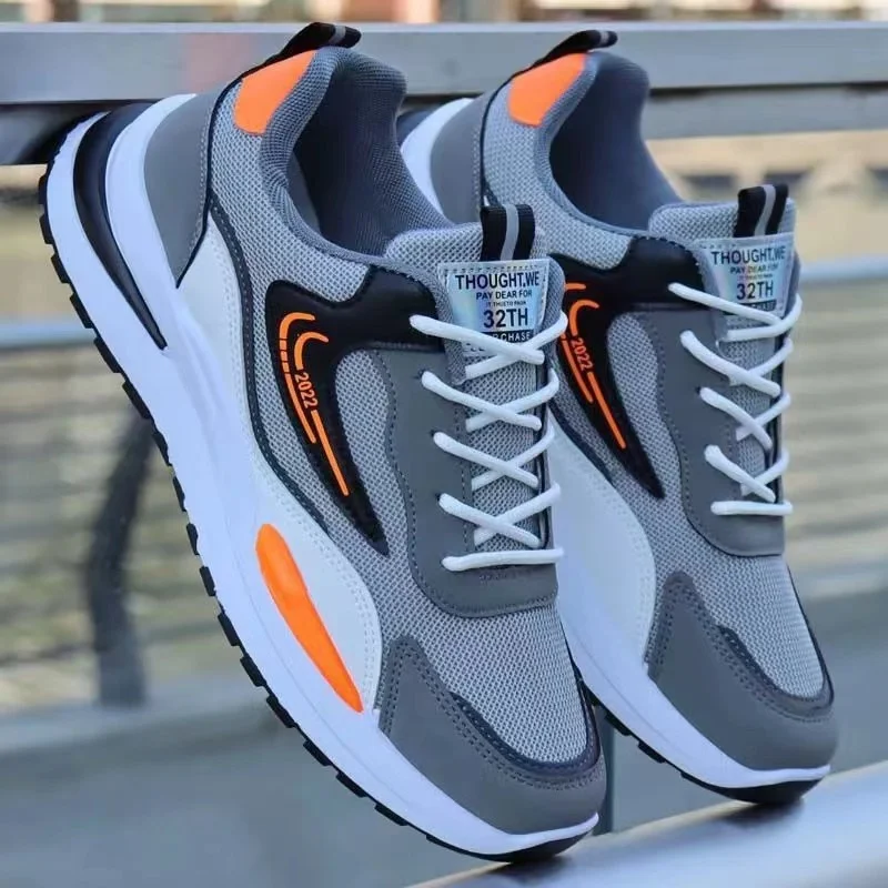 Men's New Design Summer Sports Sneakers PVC Mesh Breathable Shoes with Casual Toe Fashionable PVC Insole Running Winter Season