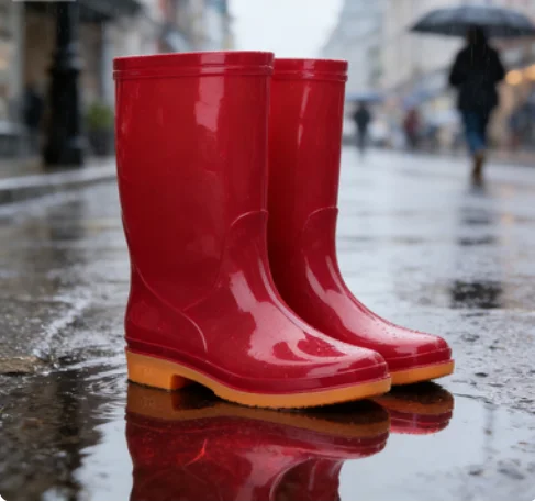 2027 NEW KJ Wholesale High Waterproof Anti-slip Pvc Outdoor Rain Boots Garden Kitchen Use Lining Cheap Adults Rain Shoes