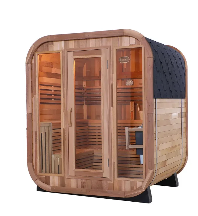 HELIUS Popular Outdoor Dry Sauna 4 Person Traditional Sauna Cedar Large Sauna Steam Sauna Outdoor with Heater
