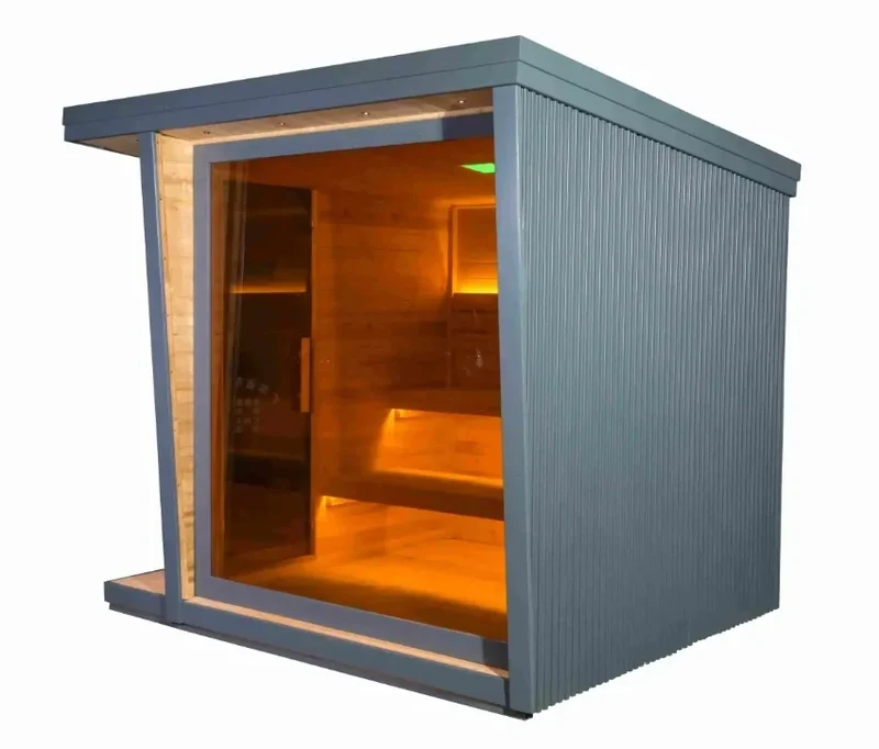 4 Person Carbonized Spruce Traditional Dry Sauna Outdoor Wooden Sauna for Backyard Garden
