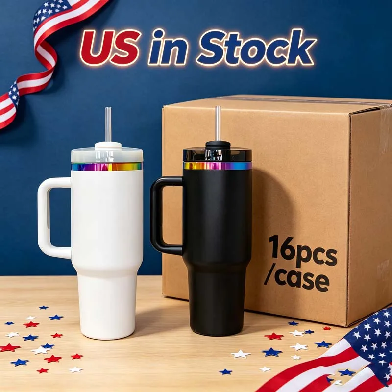 Us Warehouse 40 OZ Sparkle Rhinestone Rust Resistant Travel Mug Silicone Boots 40OZ Tumbler for Home Office Outdoor Daily Use
