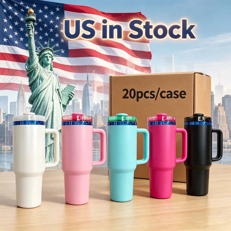 Us Warehouse 40 OZ Rhinestones Bling Easy Clean Drinkware Stainless Steel Tumbler 40 OZ for Home Office Outdoor Daily Use