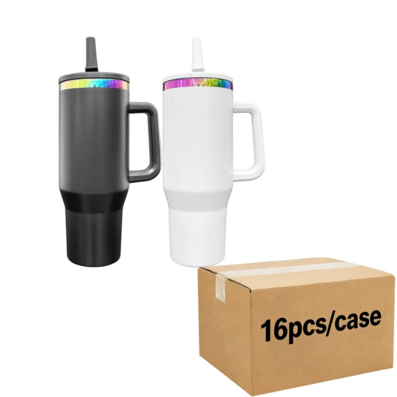 Us Warehouse 40 OZ Rhinestones Bling Easy Clean Drinkware Stainless Steel Tumbler 40 OZ for Home Office Outdoor Daily Use