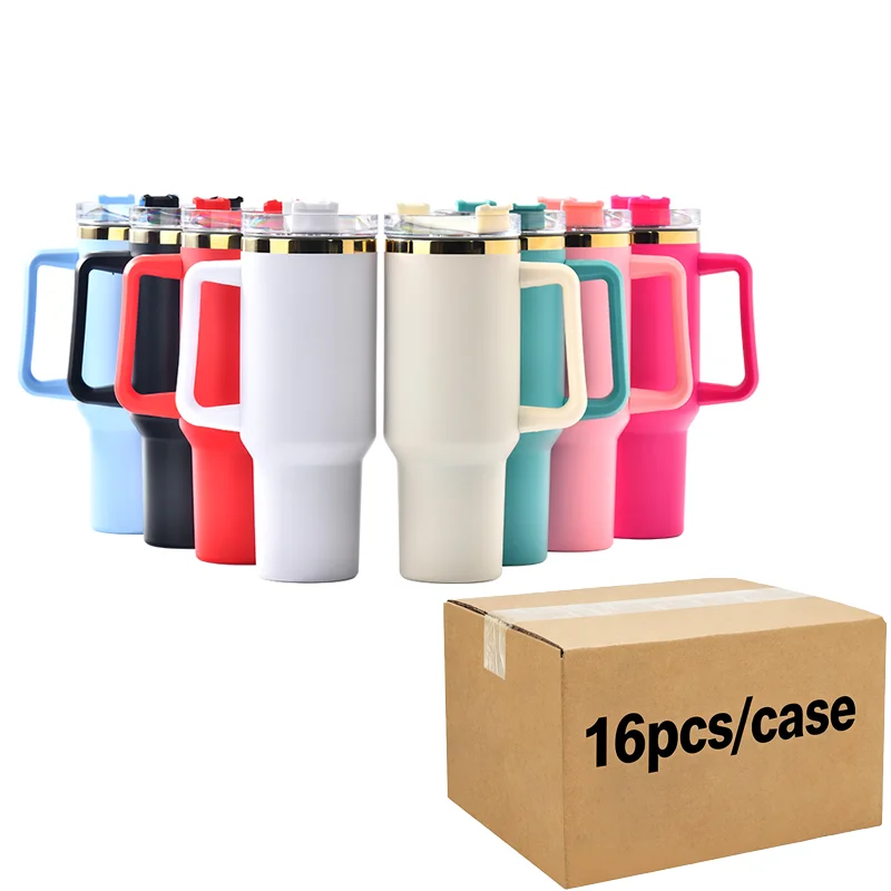 Us Warehouse 40 OZ Colorful Rainbow Plated Double Wall Coffee Cup 40 OZ Tumbler for Home Office Outdoor Daily Use