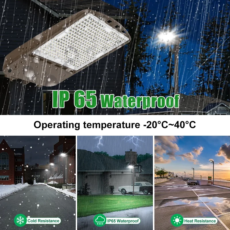 150W LED Shoebox Light ETL DLC Qualified 3CCT Adjustable Outdoor Commercial Parking Lot Lighting 120-347V 5-Year Warranty