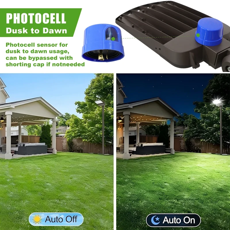 150W LED Shoebox Light ETL DLC Qualified 3CCT Adjustable Outdoor Commercial Parking Lot Lighting 120-347V 5-Year Warranty