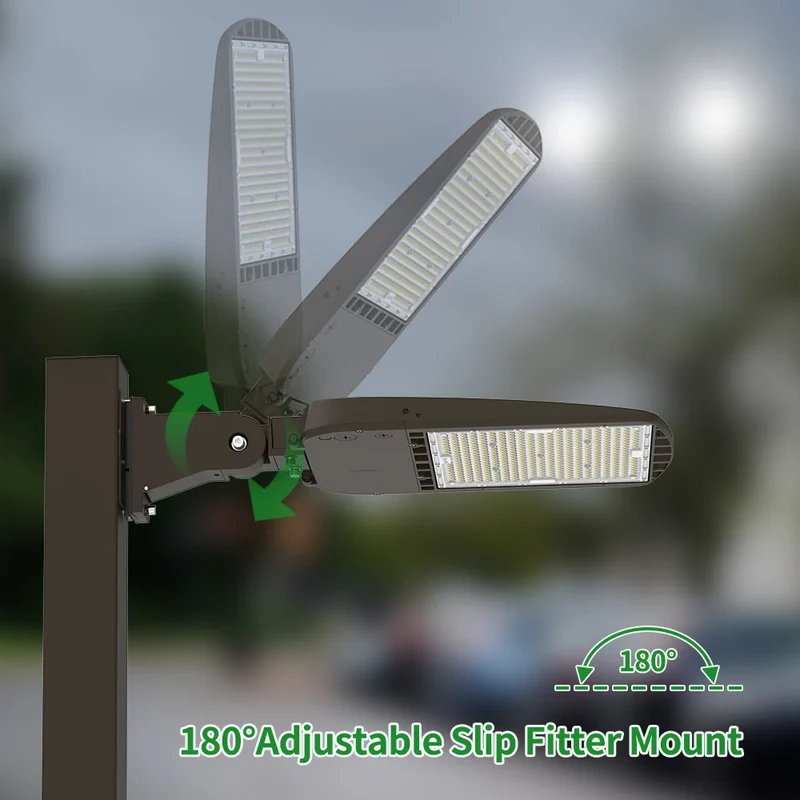 150W LED Shoebox Light ETL DLC Qualified 3CCT Adjustable Outdoor Commercial Parking Lot Lighting 120-347V 5-Year Warranty