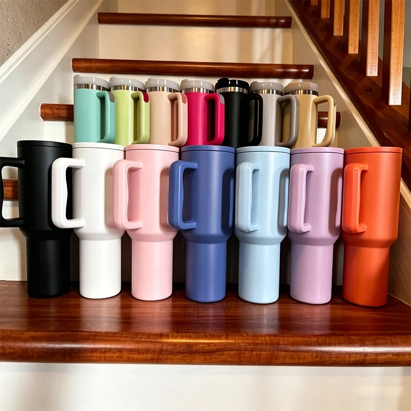 Us Warehouse 40 OZ Heat Retention Coffee Cup Stainless Steel Tumbler 40 OZ Custom Logo for Home Office Outdoor Daily Use