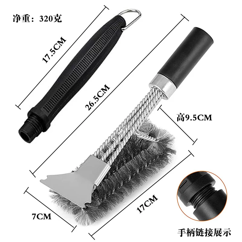 Amazon's Best-Selling Stainless Steel Barbecue Brush Wire Brush Barbecue Grill Cleaning Brush Bbq Barbecue Tool Brush