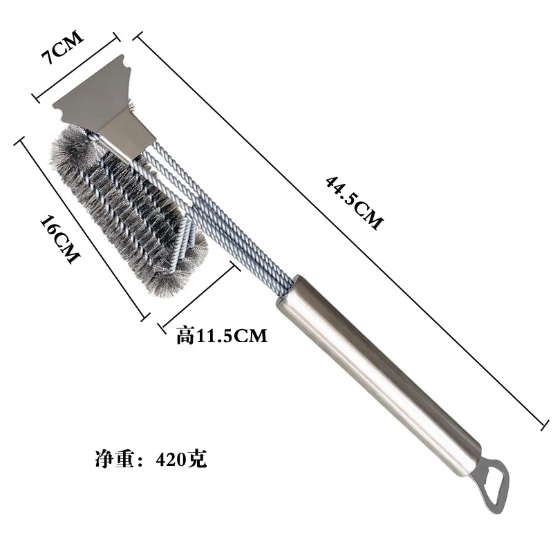 Amazon's Best-Selling Stainless Steel Barbecue Brush Wire Brush Barbecue Grill Cleaning Brush Bbq Barbecue Tool Brush