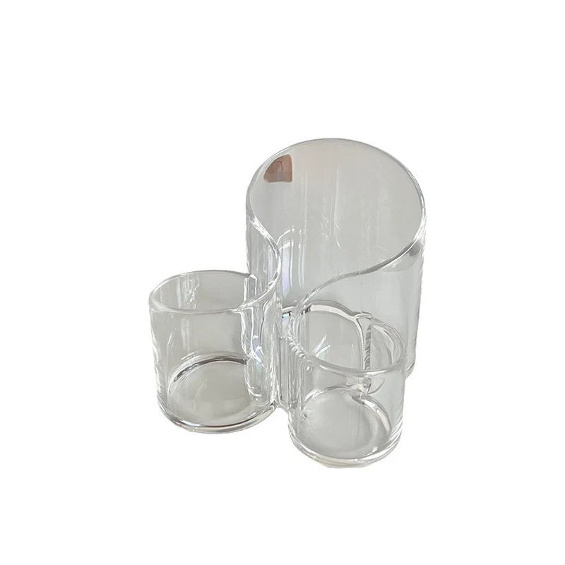 Simple Transparent Acrylic Cosmetic Brush Storage Bucket Desktop Student Pen Conner Desktop Cosmetic Lipstick Storage Box