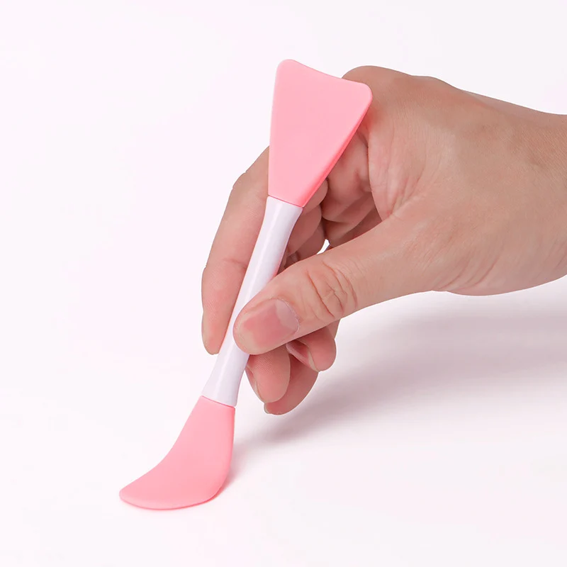 In-Stock Single Double-Sided Multi-Color Angled Flat Head Beauty Tpr Silicone Set Mask Brush and Beauty Tools