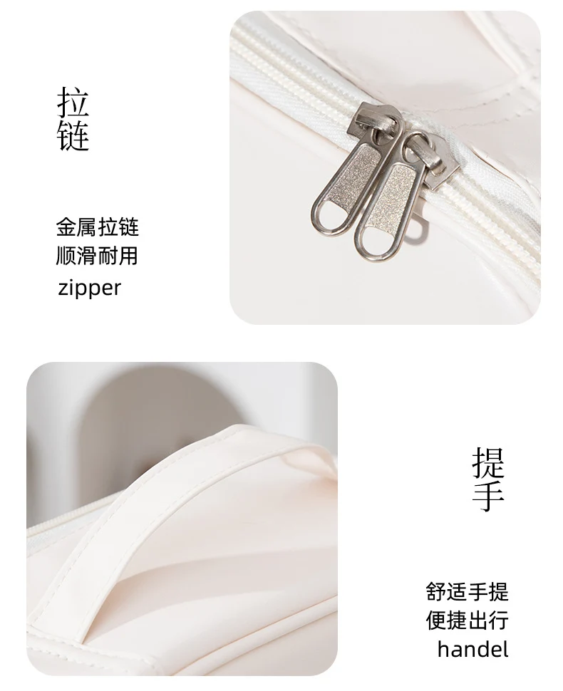 Stand-Up Cosmetic Bag, Large-Capacity Pencil Case, Women's Bag, Travel Storage Bag, Waterproof and Wear-Resistant, Can Be Hung on Luggage Bags