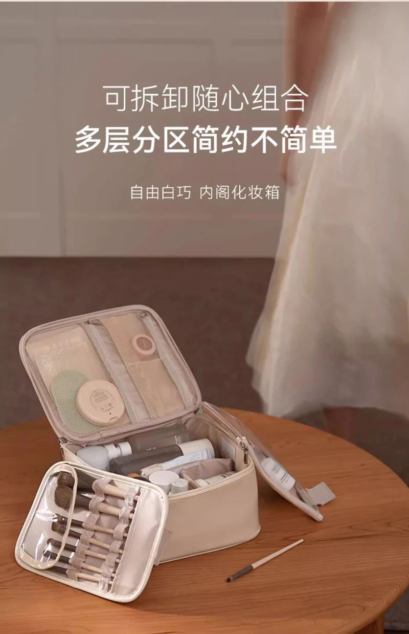 Cosmetic Bag Women's 2025 New Portable Cosmetic Case Travel Cosmetic Brush Bag Large Capacity Cosmetic Storage Bag High-end