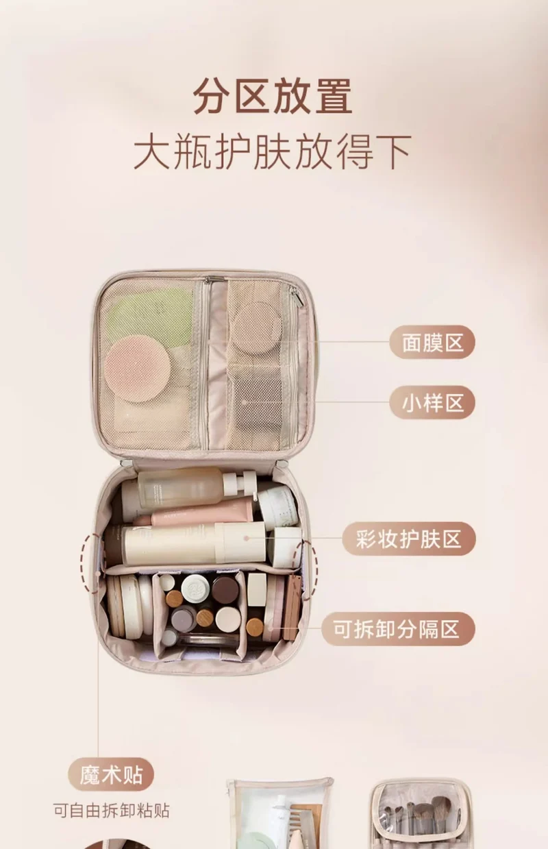 Cosmetic Bag Women's 2025 New Portable Cosmetic Case Travel Cosmetic Brush Bag Large Capacity Cosmetic Storage Bag High-end