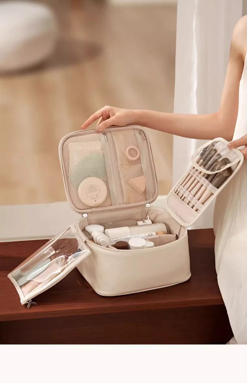 Cosmetic Bag Women's 2025 New Portable Cosmetic Case Travel Cosmetic Brush Bag Large Capacity Cosmetic Storage Bag High-end