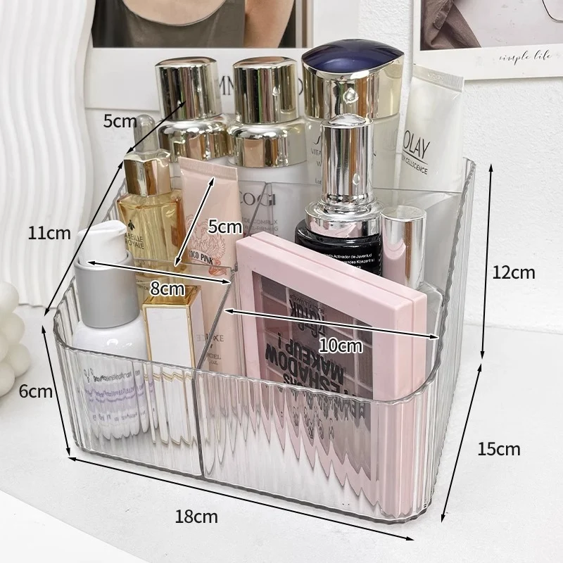 Cosmetic Storage Box Desktop Dressing Table Skin Care Lipstick Makeup Brush Girl High-end Transparent Storage Rack