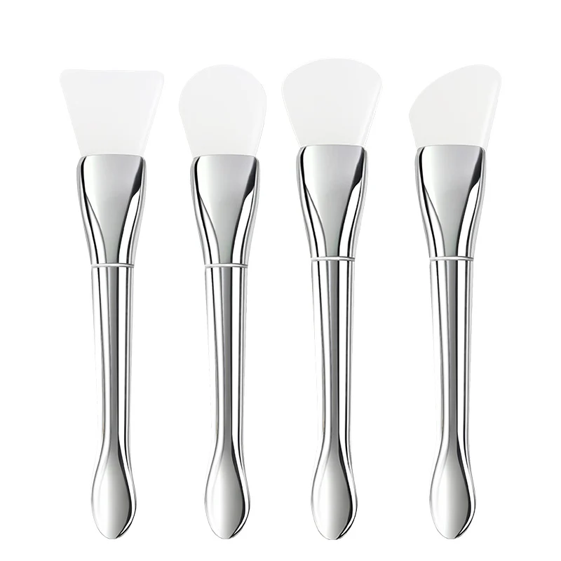 New Silver Rod silicone mask brush multifunctional beauty makeup brush ultra-thin flat head coating foundation brush mud film brush