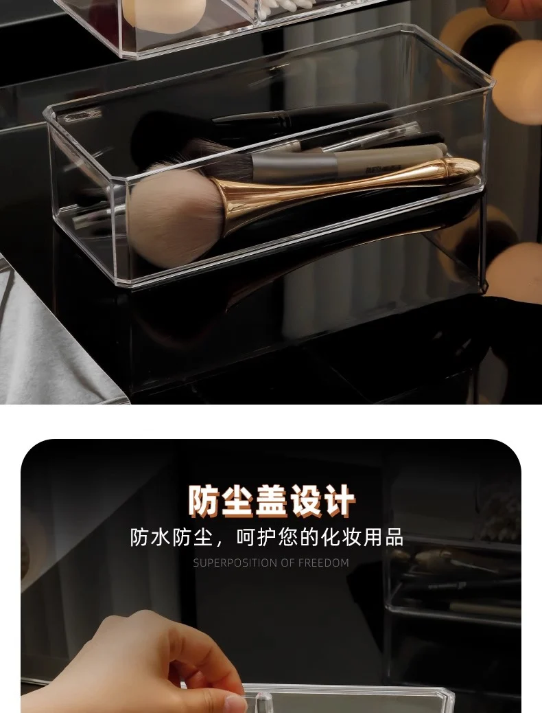 Makeup Cotton Storage Box Beauty Egg Cotton Swab Powder Puff Makeup Remover Cotton Desktop Storage with Lid Bar Storage Transparent Organization