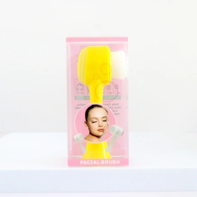 3D Silicone Double-sided Cleansing Brush Silicone Face Washing Brush Soft Hair Cleansing Brush Cleaning Pore Face Washing Instrument Massage Artifact