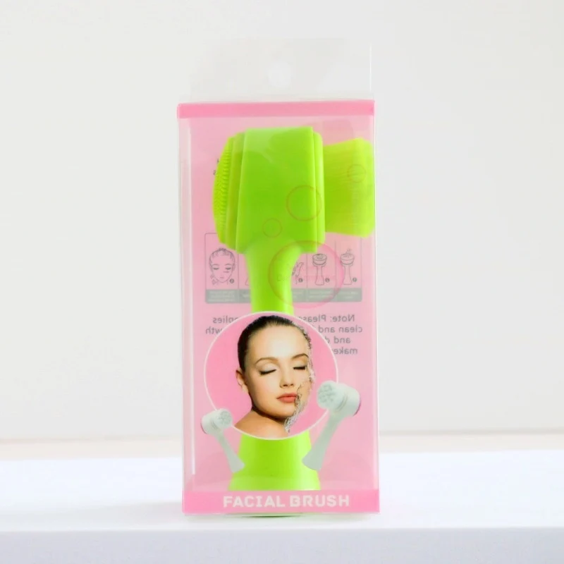 3D Silicone Double-sided Cleansing Brush Silicone Face Washing Brush Soft Hair Cleansing Brush Cleaning Pore Face Washing Instrument Massage Artifact