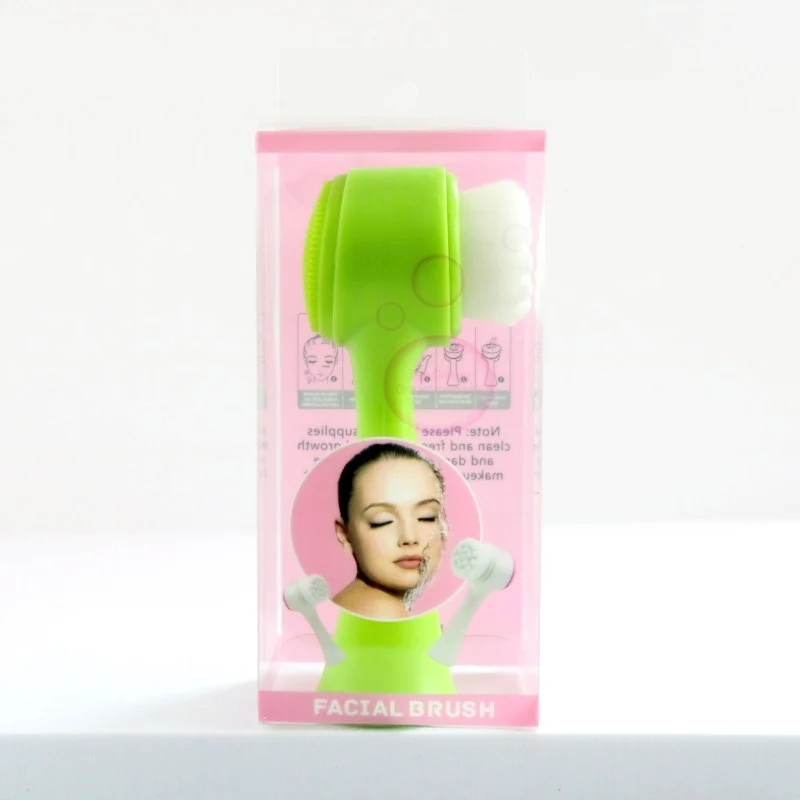 3D Silicone Double-sided Cleansing Brush Silicone Face Washing Brush Soft Hair Cleansing Brush Cleaning Pore Face Washing Instrument Massage Artifact