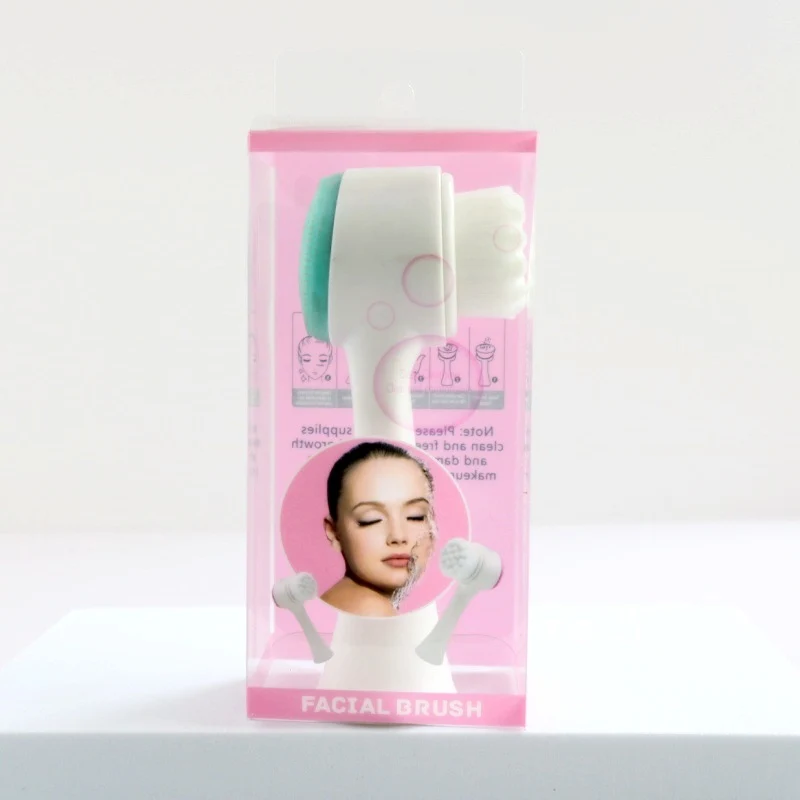 3D Silicone Double-sided Cleansing Brush Silicone Face Washing Brush Soft Hair Cleansing Brush Cleaning Pore Face Washing Instrument Massage Artifact