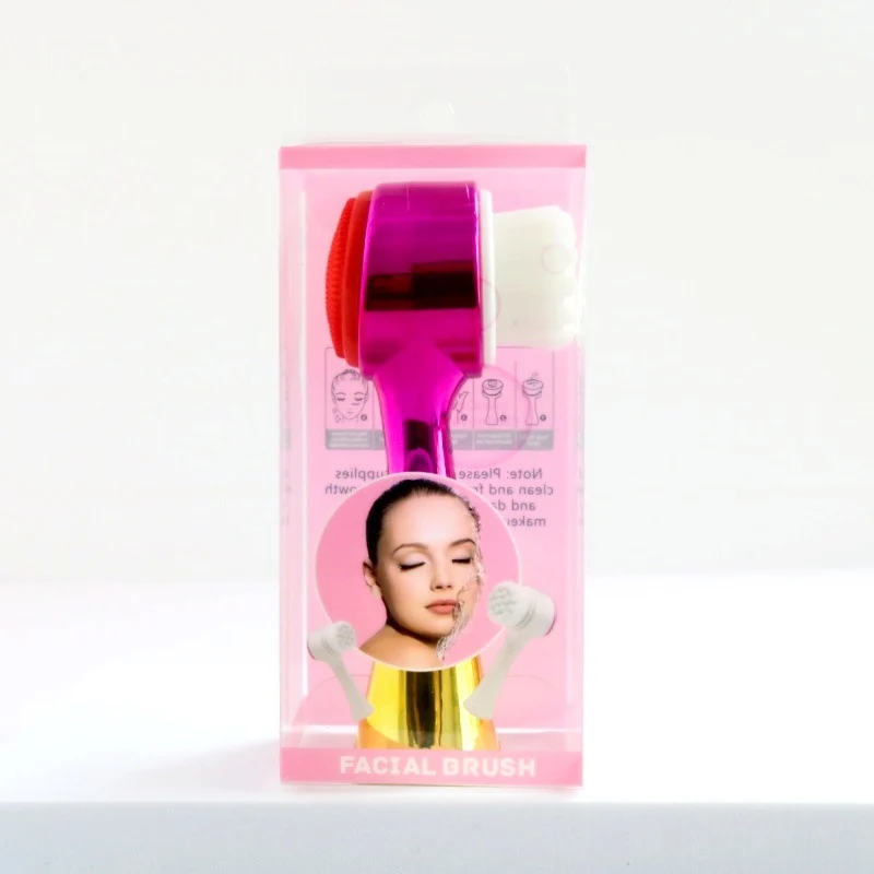 3D Silicone Double-sided Cleansing Brush Silicone Face Washing Brush Soft Hair Cleansing Brush Cleaning Pore Face Washing Instrument Massage Artifact