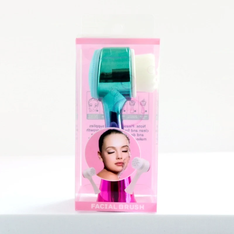 3D Silicone Double-sided Cleansing Brush Silicone Face Washing Brush Soft Hair Cleansing Brush Cleaning Pore Face Washing Instrument Massage Artifact