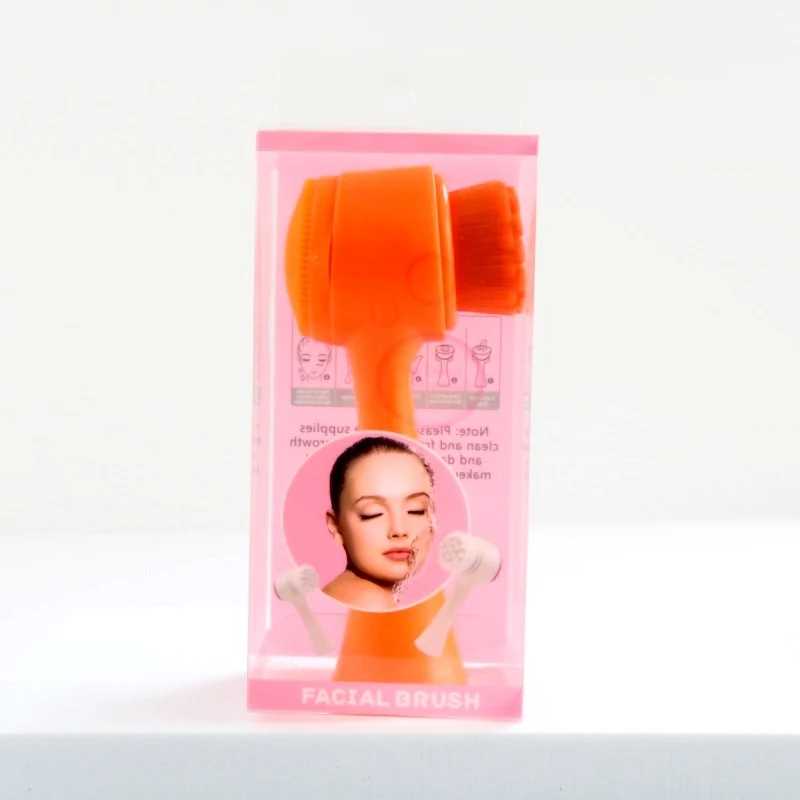 3D Silicone Double-sided Cleansing Brush Silicone Face Washing Brush Soft Hair Cleansing Brush Cleaning Pore Face Washing Instrument Massage Artifact